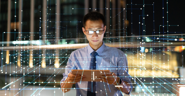 AIOps Innovation Man Tablet Data